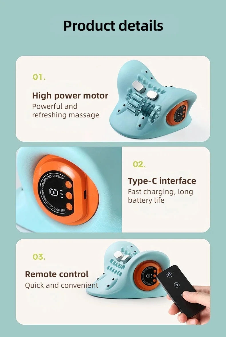 Electric Neck Massager USB Infrared Heating Airbag Neck Traction Vibration Shoulder Cervical Spine Shoulder Support Relax luvshop24