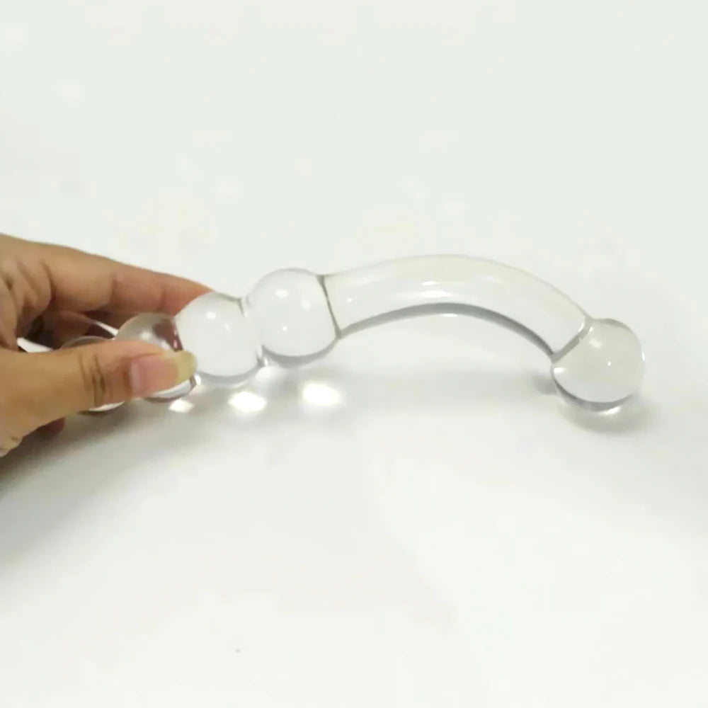 Pyrex Glass Dildo 195x33mm Fake Penis Crystal Anal Beads Butt Plug Prostate Massager G Spot Female Masturbation Toys luvshop24