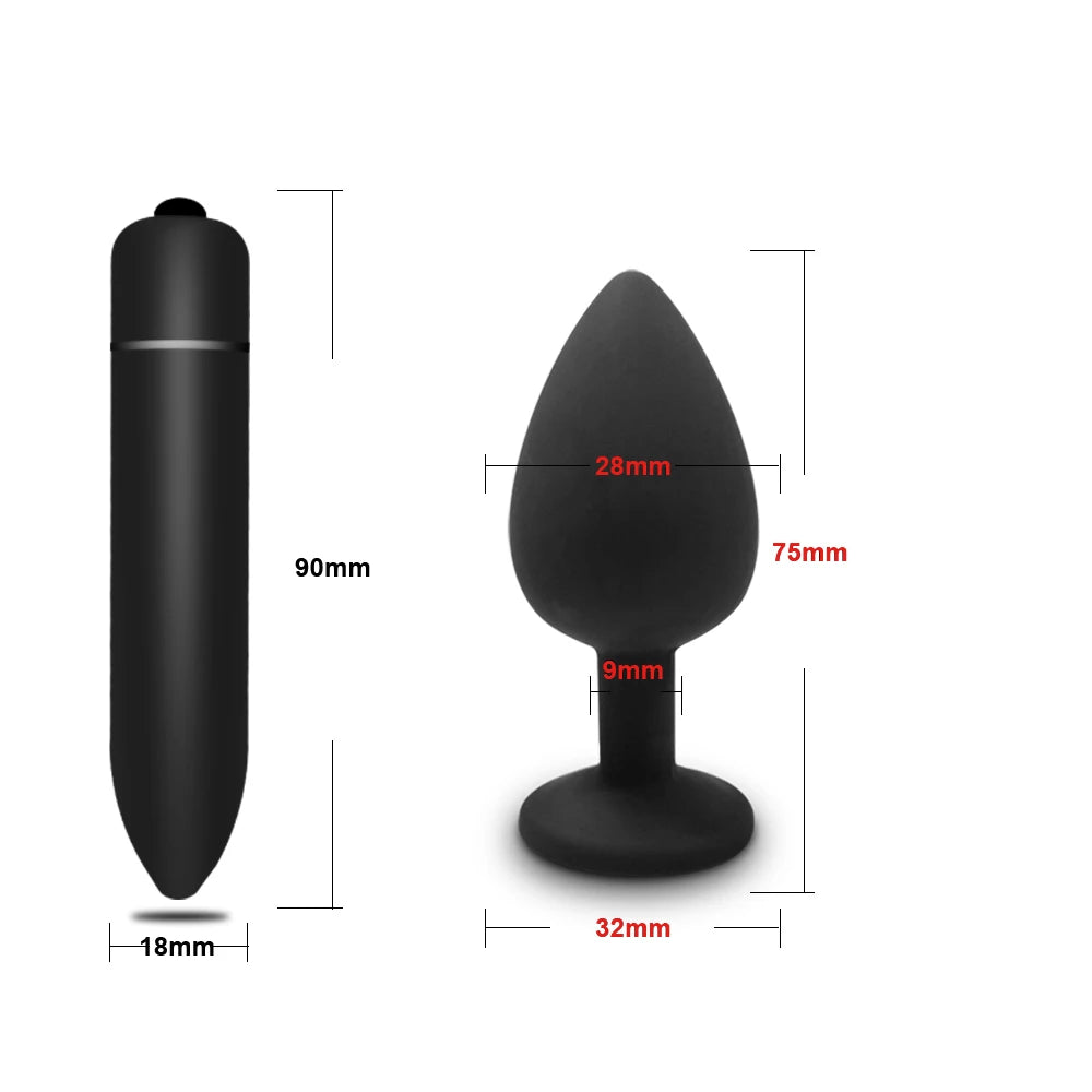 4pcs Soft Silicone Anal Plug Mini Erotic Bullet Vibrator Butt Plug Sex Toy for Men Women Gay Couples Anal Stimulator luvshop24