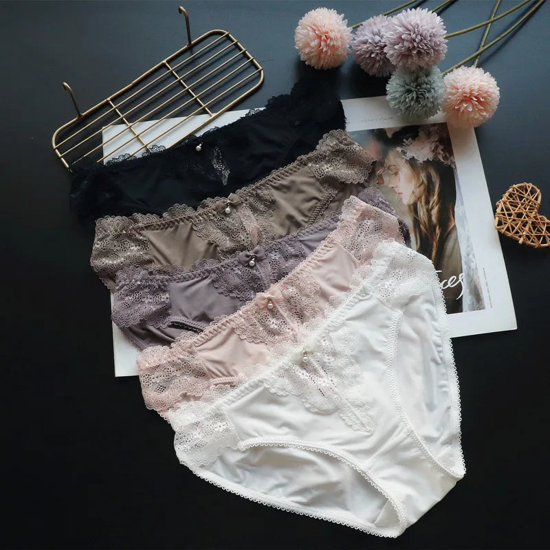 Women's Underwear Panty Sexy Lace Panties Low Waist Seamless Comfort Briefs Woman Fashion Underpants Female Lingerie luvshop24