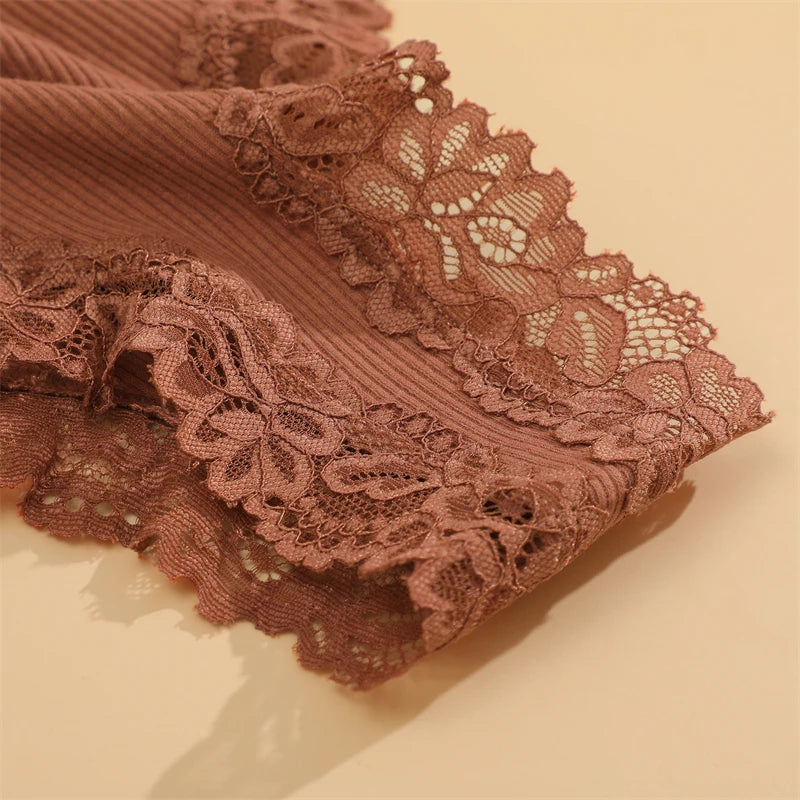 5Pcs/set Women Cotton Panties Floral Lace Intimate Underwear Trendy Patchwork Lace Briefs Female Soft Underpants Lingerie S-XL luvshop24