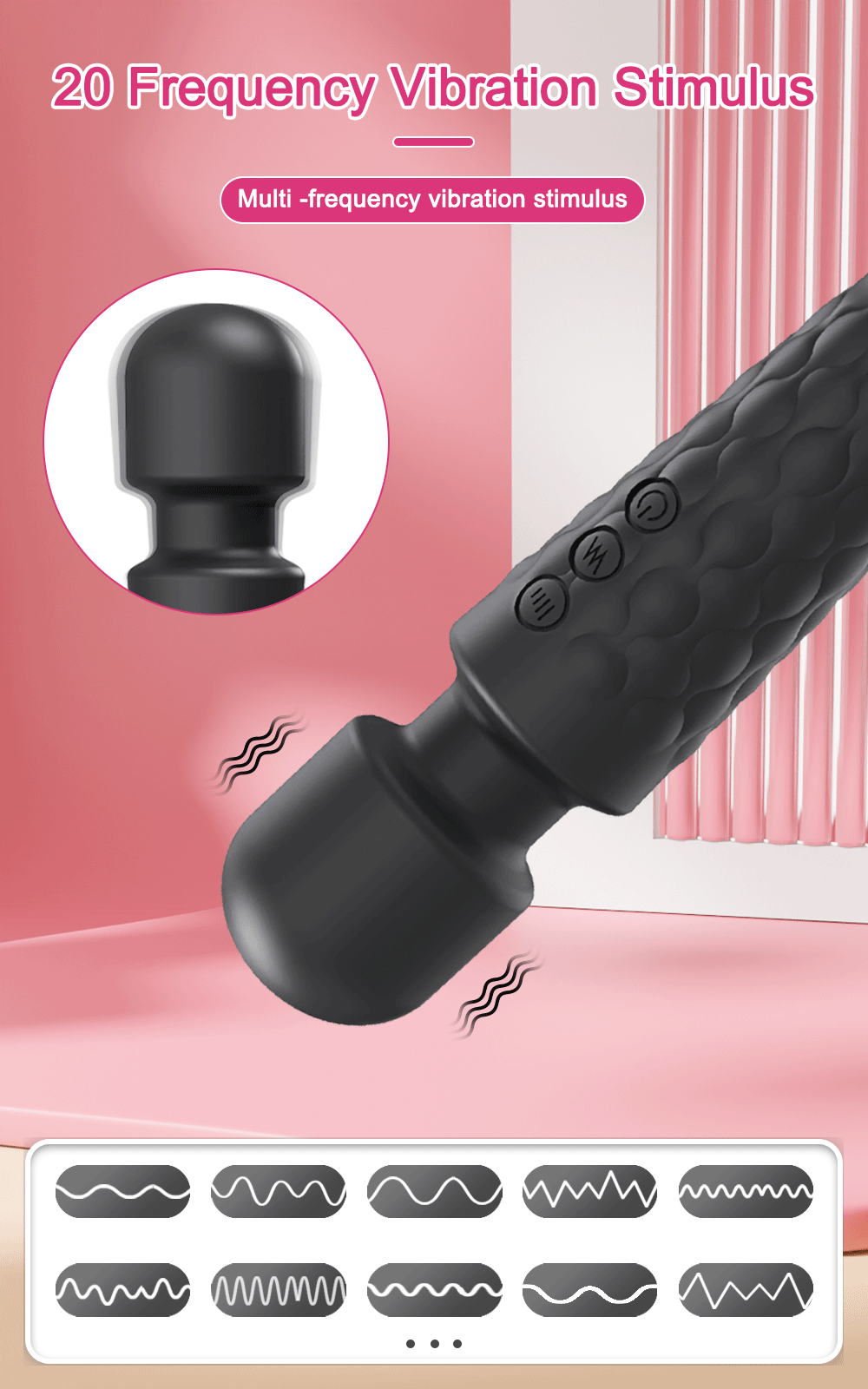 G spot Clitoris Stimulator Vibrator Adult Supplies for Women Powerful 20 Modes Clit Massager Female AV Magic-Wand Erotic Toys luvshop24