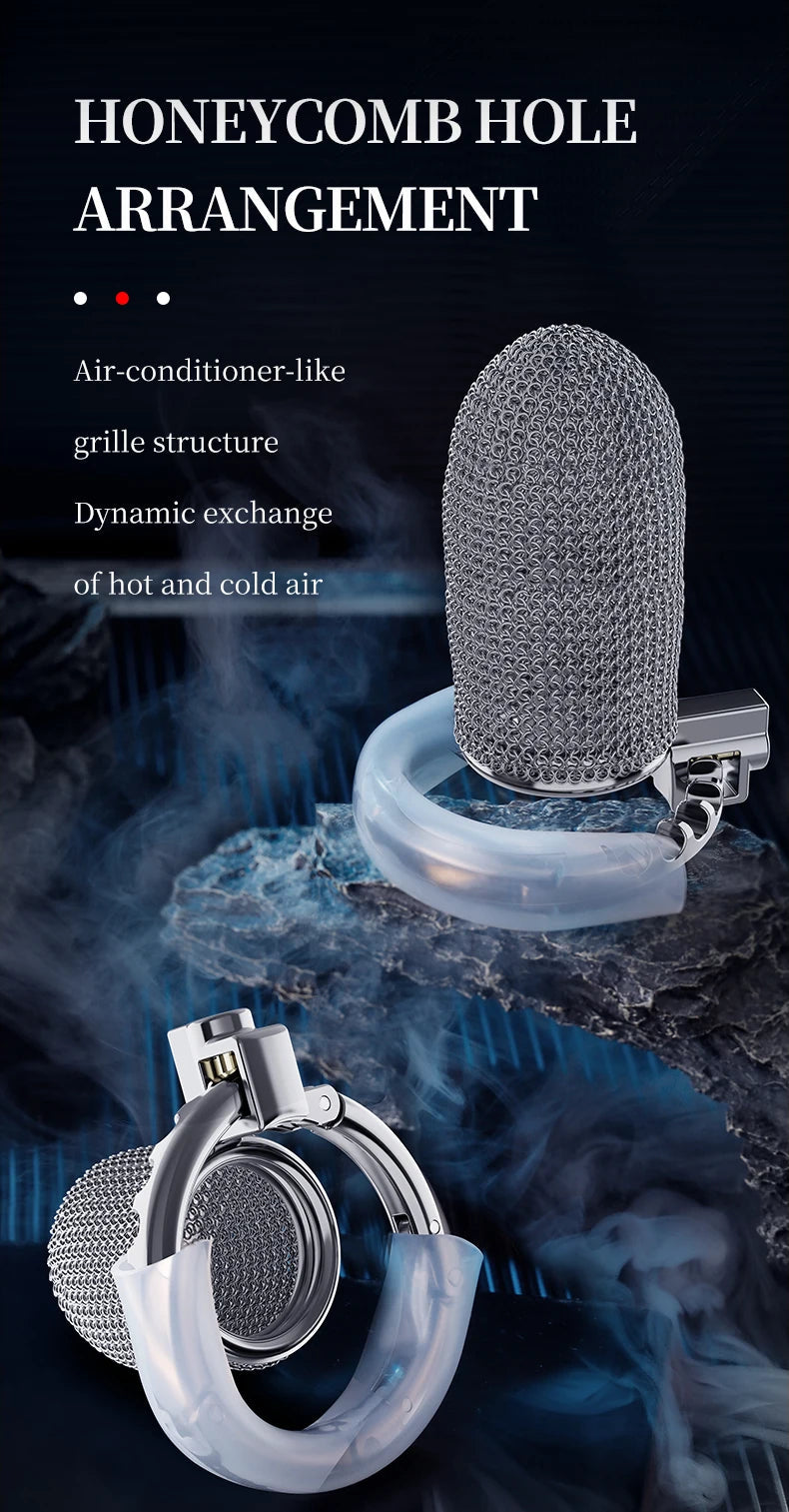 Male Metal Mesh Chastity Cage Sexy Adult Man Chastity Device Cock Cage Adjustable Penis Ring Chastity Lock BDSM Sex Toys For Men luvshop24