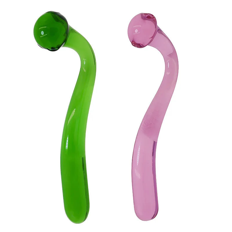 2 Colors Pyrex Glass Dildo Fake Penis Crystal Anal Beads Butt Plug Prostate Massager G Spot Female Masturbation Toys For Women luvshop24