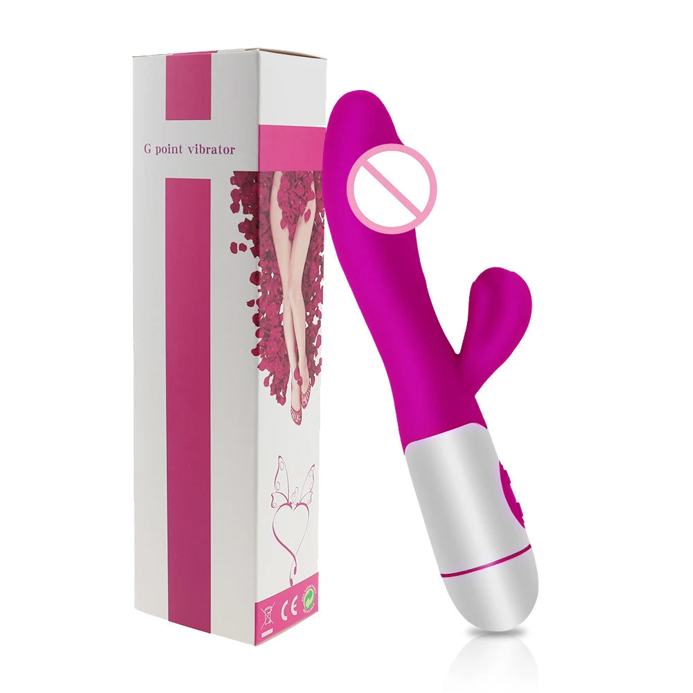 Rechargeable Dildo Rabbit Vibrator Dual Vibration G Spot Vagina Massager AV Stick Clitoris Sex Toys for Women Female Masturbator luvshop24