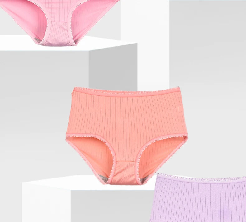 8pcs/lot Women Panties Milk Silk Girls Plus Size Underwear High Waist Briefs Breathable Solid Color Female Lingerie 38-100KG luvshop24