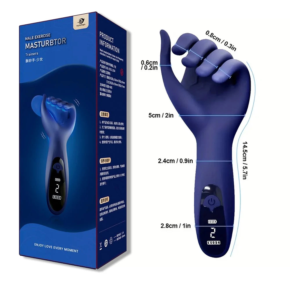 Sex Toys for Men Rechargeable Penis Massager with 9 Vibrators Male Masturbator Delay Lasting Glans Trainer Men's Glans Vibrator luvshop24