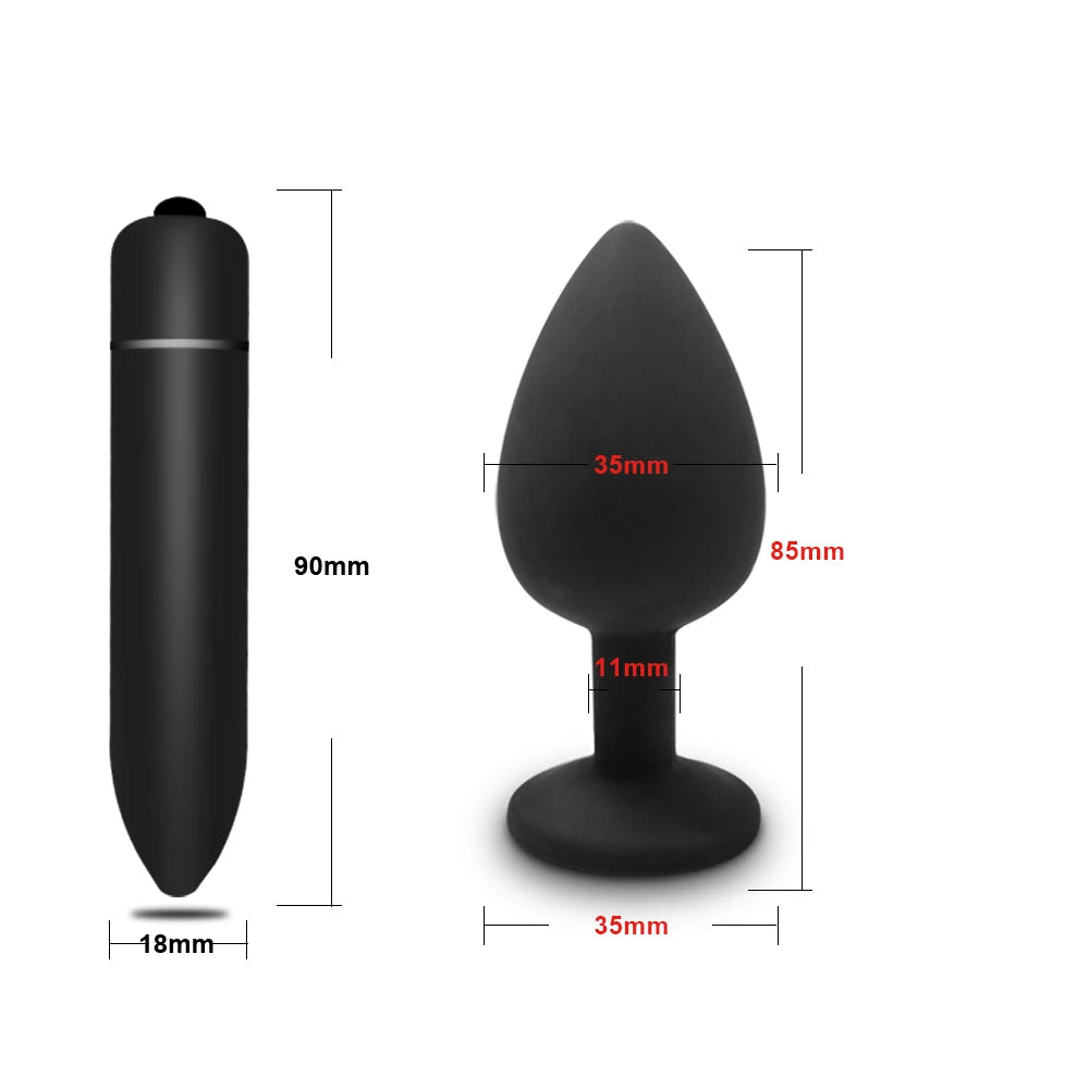 4pcs Soft Silicone Anal Plug Mini Erotic Bullet Vibrator Butt Plug Sex Toy for Men Women Gay Couples Anal Stimulator luvshop24