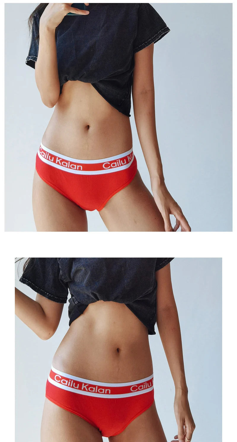 Ladies Breathable Cotton Knickers Elastic Silver Edged Belt Women's Underpants Sexy Wrap Buttocks Panties Seamless Girls Briefs luvshop24