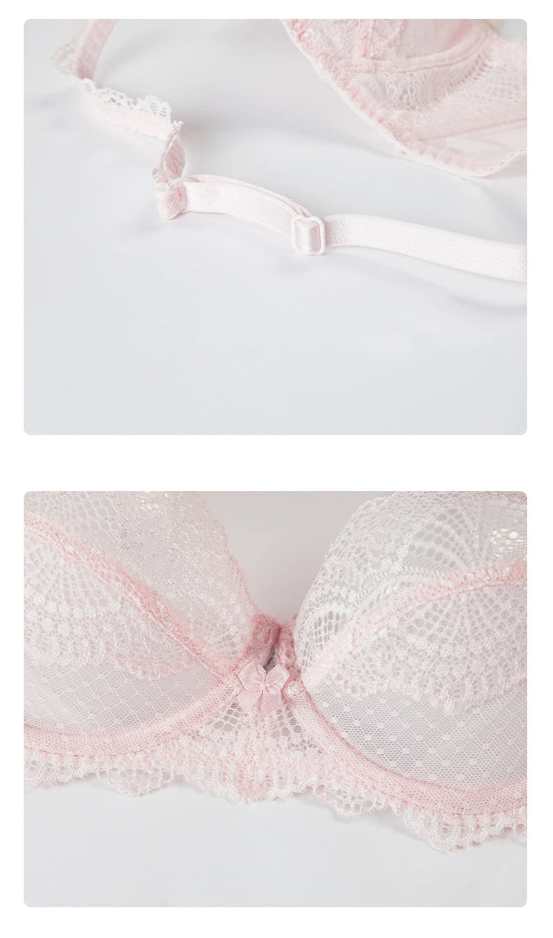 Logirlve Sexy Ultra-thin Lingerie Bra Panties Sets Transparent Brassiere Underwear Set Plus Size Women Lingerie Set Lace Bras luvshop24