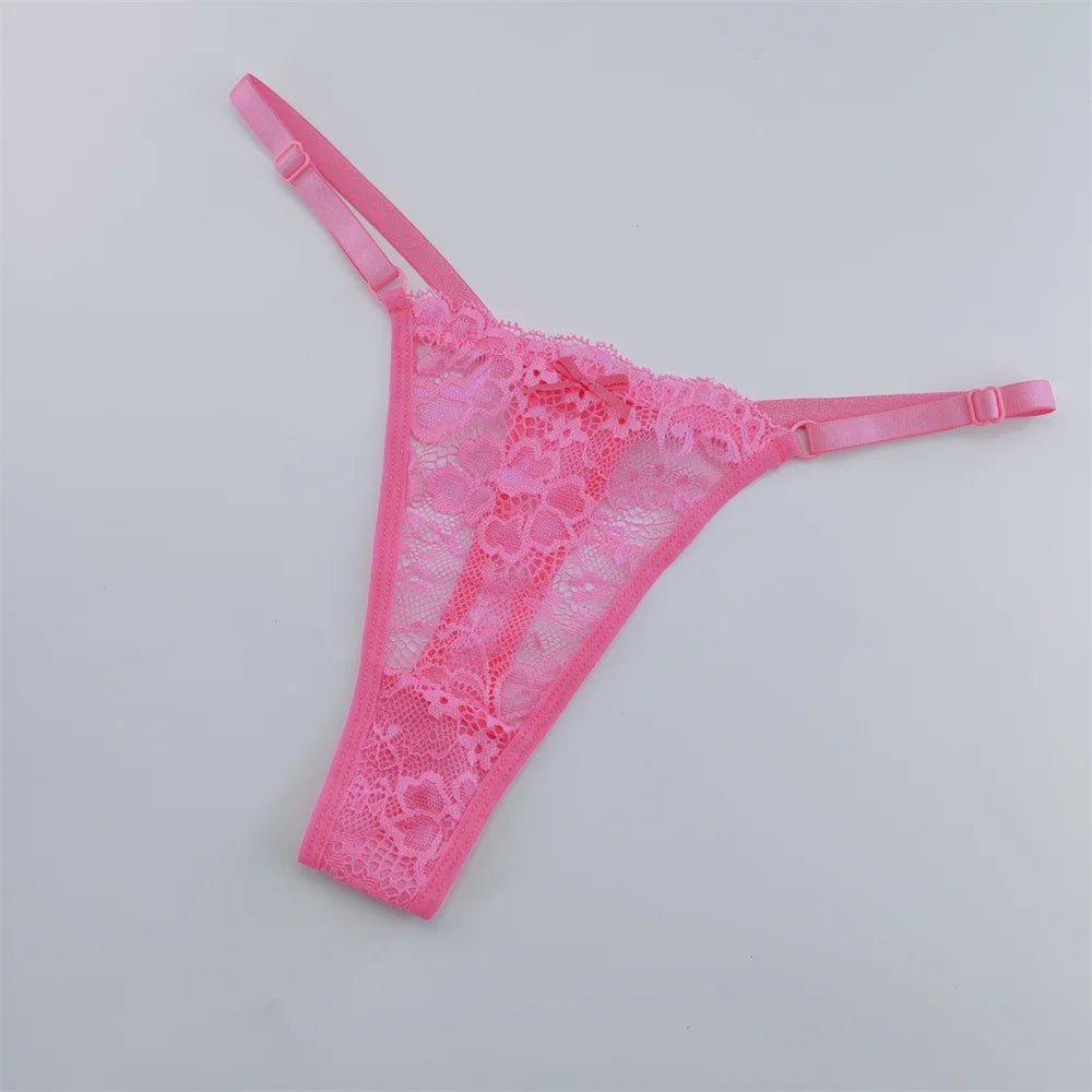 3Pcs Lace Thongs Women Lace Low Waist Panties Sexy Transparent Underwear Fashion Breathable G-string Ladies Intimates Lingerie luvshop24