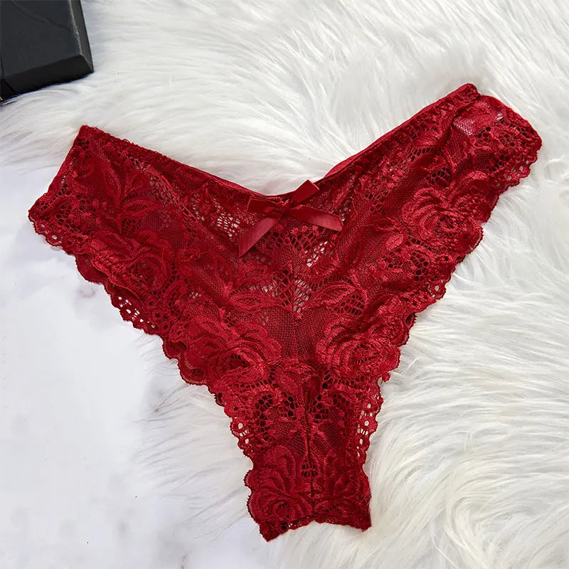 2 Pcs Set Sexy Lingerie Set Women Deep V Slip Dress Thong Erotic Bra Panty Sets Lace Nightdress Transparent Soft Nightgown luvshop24