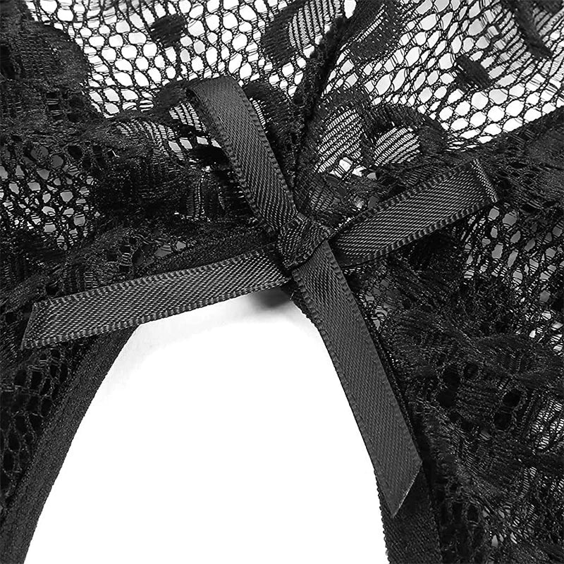 Lace Transparent Pajamas Women Erotic Sleepwear Deep V Open Bra Crotchless Bodysuit Sexy Costume Female Teddy backless Nightgown luvshop24