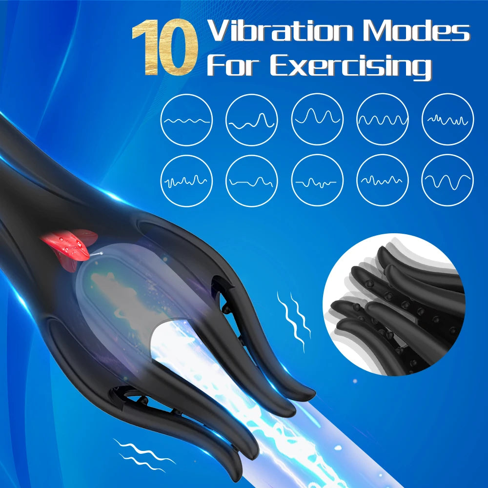 Glans Trainer for Men Powerful Vibrating Penis G Spot Masturbator Soft Fingertip Prolong Endurance Massage Vibrator Erotic Toys luvshop24