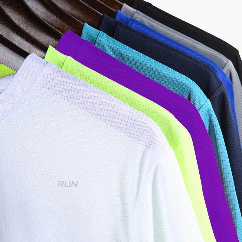 Sport Shirt 2024 Summer New 100% Polyester White Solid T Shirt Men Causal O-neck Basic T-shirt Male High Quality Running Tops luvshop24