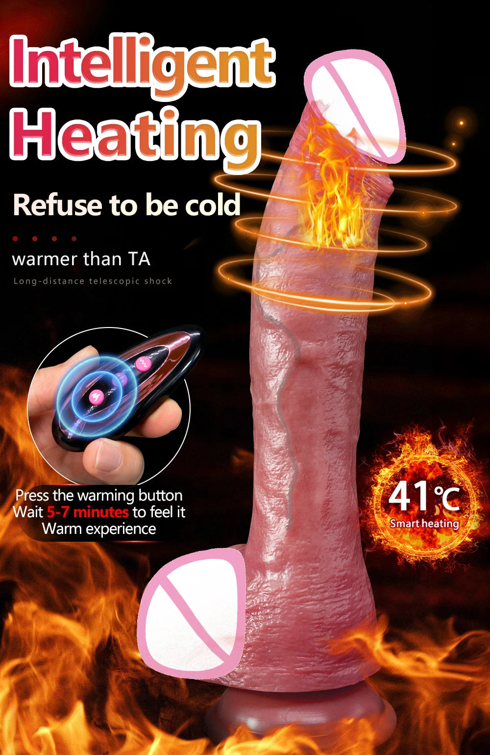 10.6in Long Realistic dildo vibrator penis telescopic Swing Heating silicone dildo female remote control Vibrators for Women Men luvshop24