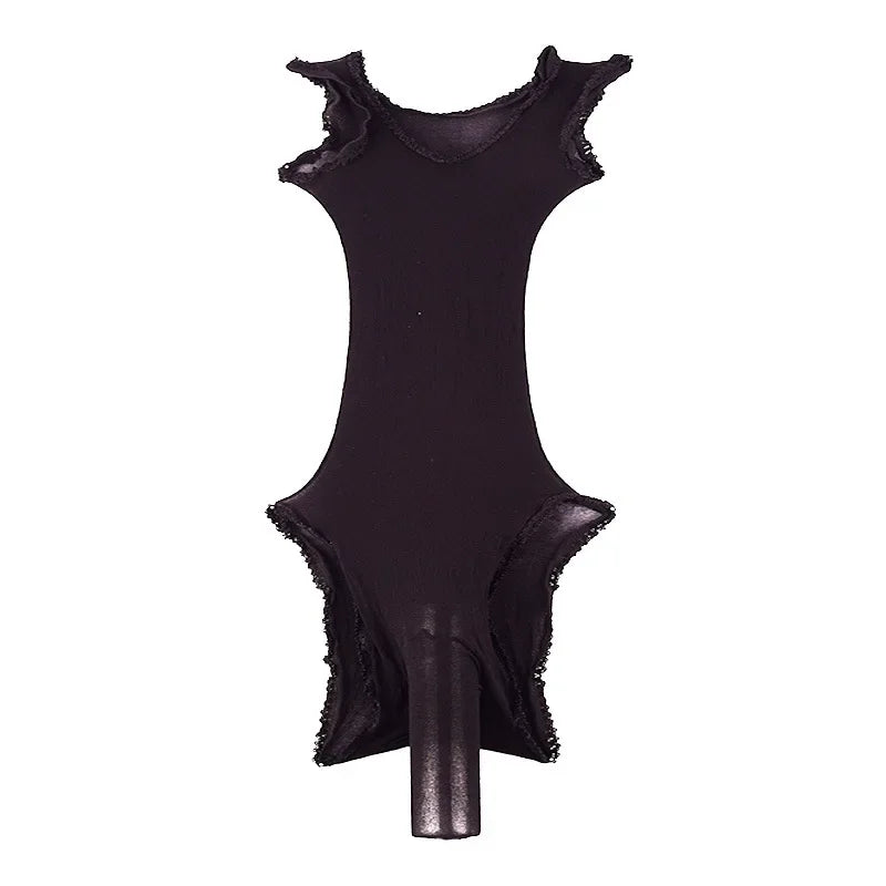 Men's Sexy Sheer Stocking Bodysuit Sissy Leotard Penis Sheath Cover Bodystocking Gay Erotic Underwear Lingerie for Adult Toys luvshop24