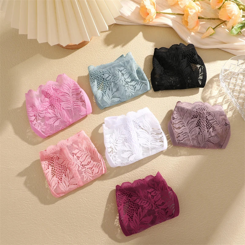 5PCS Sexy Lace Women Lingerie Exotic Underpants Female Lace Transparent Hollow Out G-string Thong Female Soft Intimates S-XL luvshop24