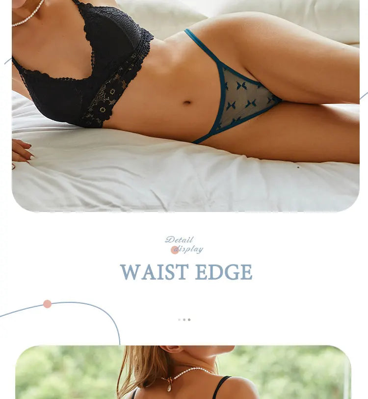 5Pcs Women Sexy Lace Floral G-String Panties String Transparent Underwear Intimates Panties Thong Low Waist Briefs Lingerie luvshop24