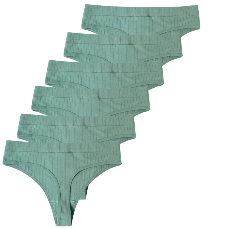 3pcs Cotton Women's Thong Panties Breathable Low Waist Seamless Underwear Sexy Female Lady Comfortable Solid Color G-String luvshop24