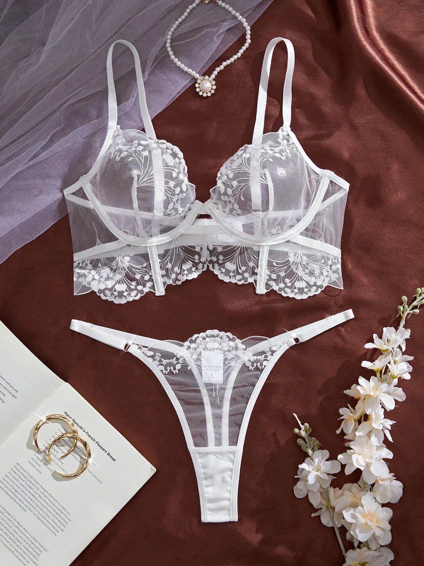 Lace Lingerie Ultra Sexy Underwear Women Set Sexy Adult Delicate Embroidery Intimate Underwear Transparent Bra Lingerie Sets luvshop24