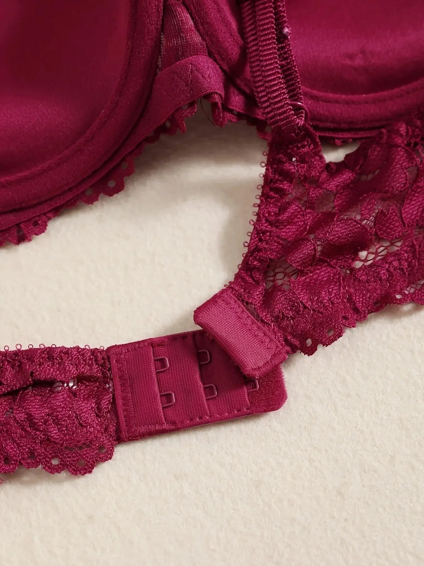 1 Set Elegant Erotic Lace Embroidery Breathable Fabric Lingeries : Push-Up Bra, Low Waist Sheer Panty - Ultimate Valentine's Day luvshop24