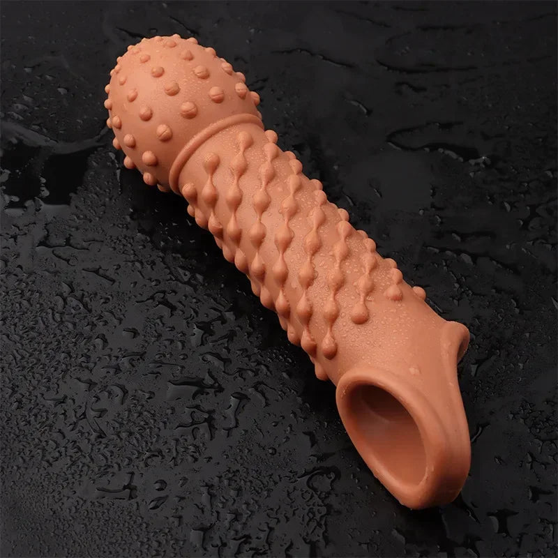 Reusable Condom for Sexual Pleasure Hard Rough Big Condom Penis Sleeve Extender for Men Delay Ejaculation luvshop24
