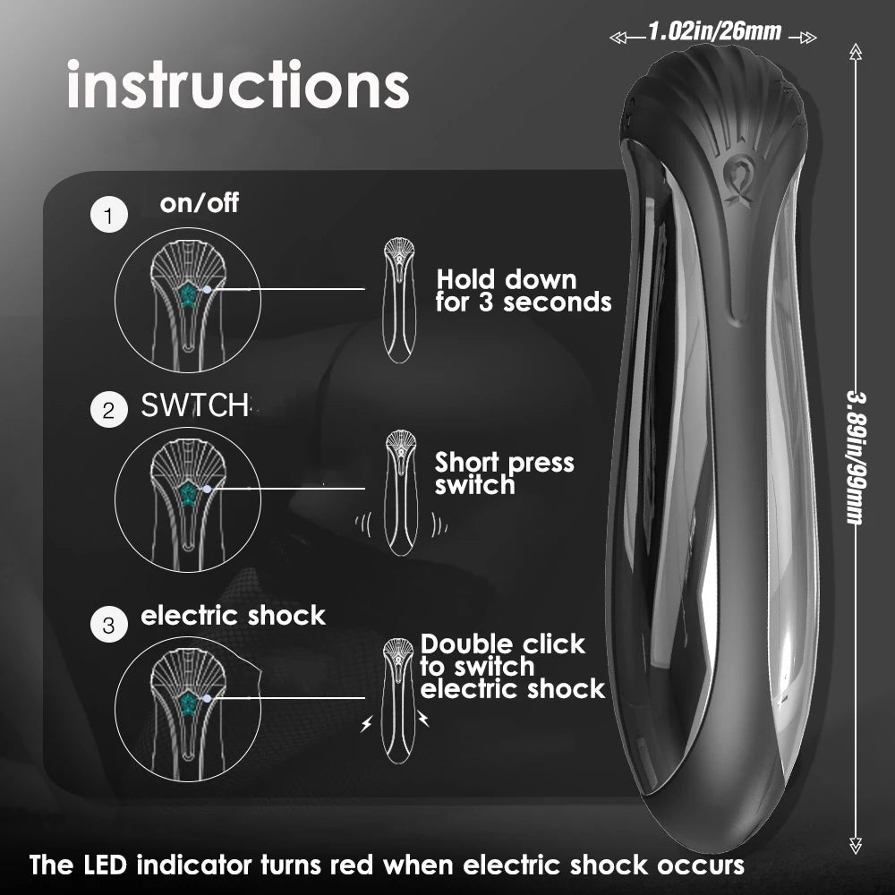 Electric Shock Anal Butt Plug Vibrator Anal Prostate Massager Dildo Vibrator Electric Shock Bullet Vibrator Sex Toys for Men luvshop24
