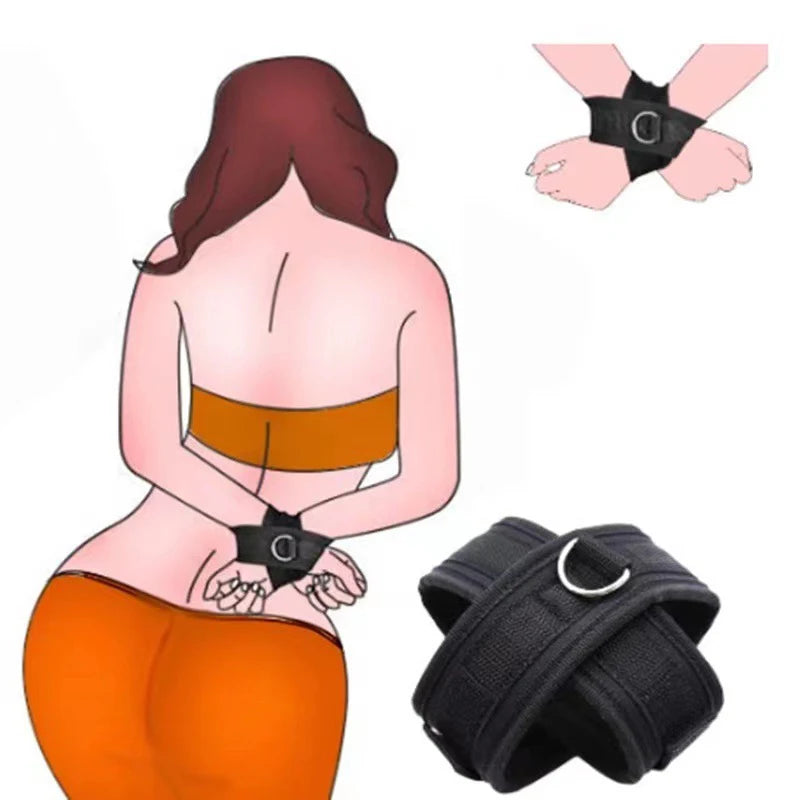 Erotic Bondage Kit BDSM Restraints Fetish Erotic Sex Toys For Couples Women Bandage Slave Collars Obedience Handcuffs Adult Game luvshop24