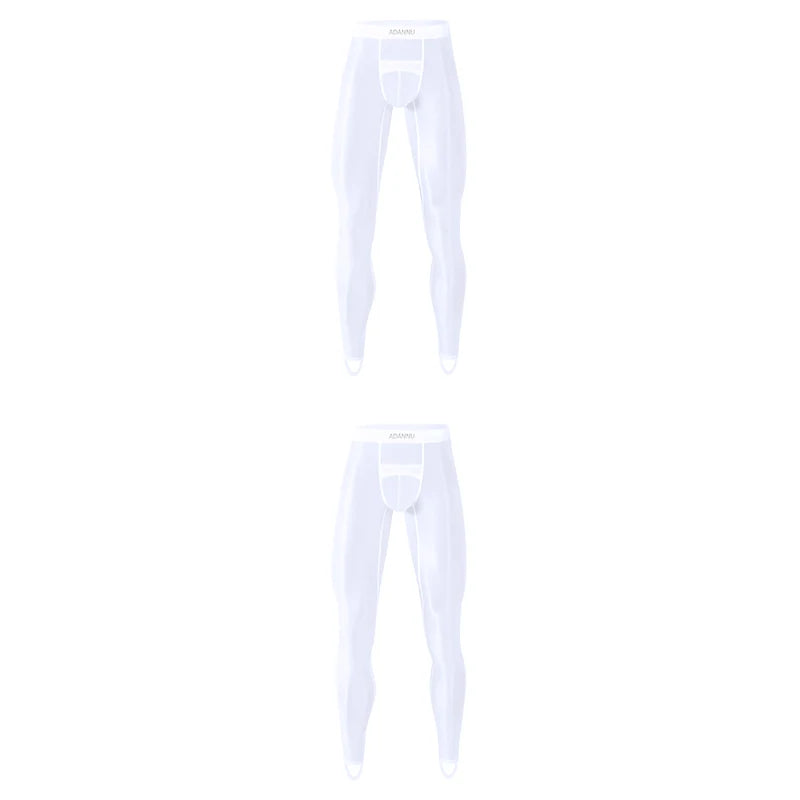 1/2/3PCS Men's Leggings Underwea Thin Sexy Transparent Ice Silk High Stretch Foot Anti Slip Pants Fitness Bottoms Pants AD776 luvshop24
