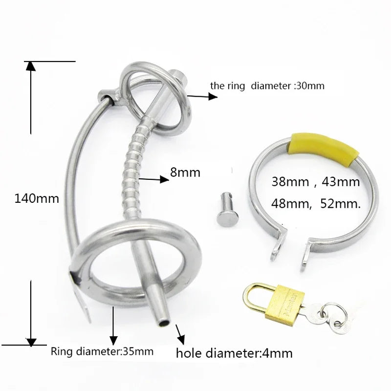 Stainless Steel Male Penis Cage Metal Chastity Device Erotic Urethral Lock Cock Ring Men's Adult Goods Erotic Products Sexyshop luvshop24