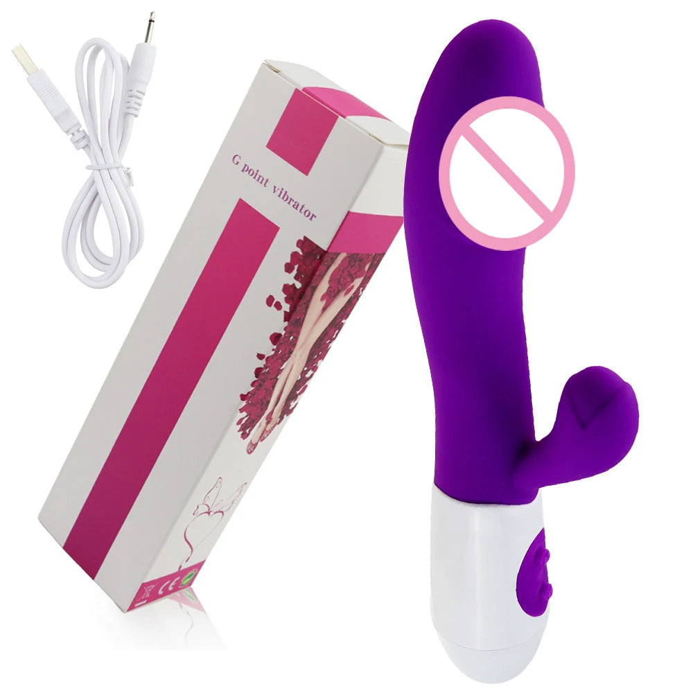Rechargeable Dildo Rabbit Vibrator Dual Vibration G Spot Vagina Massager AV Stick Clitoris Sex Toys for Women Female Masturbator luvshop24