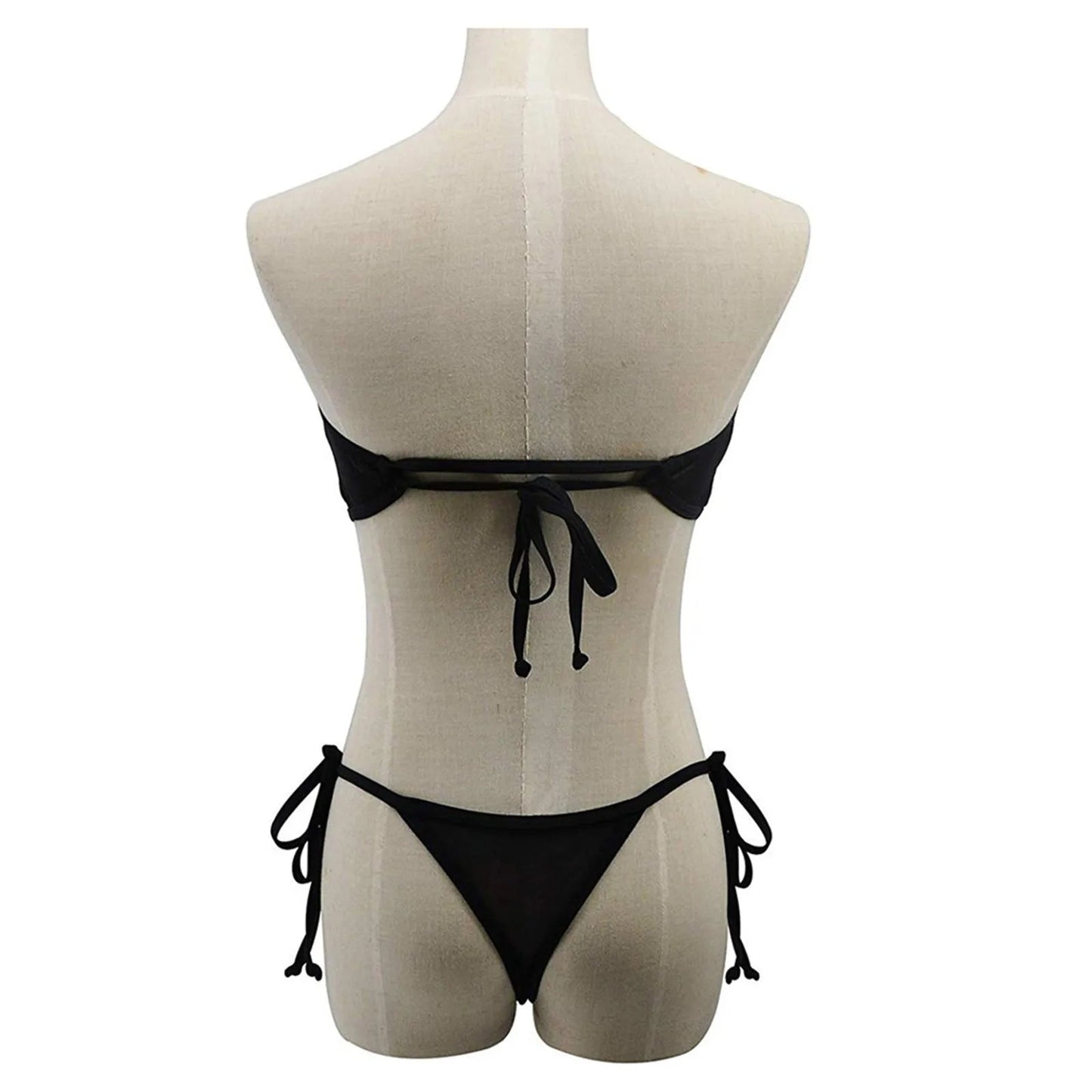 Women'S Underwear Tow Piece Swimsuit High Cut Backless Bikini Set Sexy Lingerie Swimwear Mesh Underwear Lingeries Sexy Female luvshop24