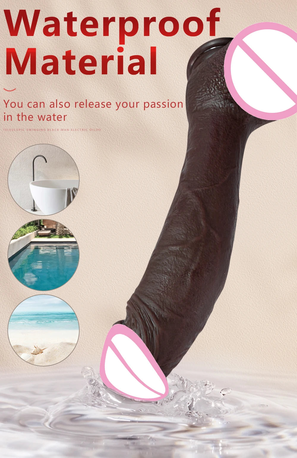10.6in Long Realistic dildo Black vibrator penis telescopic Swing Heating silicone dildo remote control Dildo Vibrator for wome luvshop24