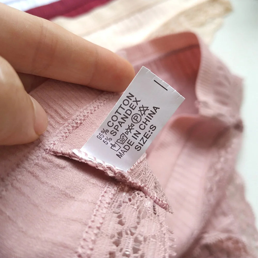 3pcs Cotton Women's Thong Panties Breathable Low Waist Seamless Underwear Sexy Female Lady Comfortable Solid Color Lace G-String luvshop24