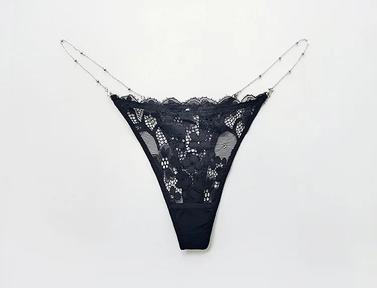 Metal Chain Hot Sexy Women Panties Cotton G String Girls Briefs Letter Thong Erotic Female Underwear Low Waist Intimates luvshop24
