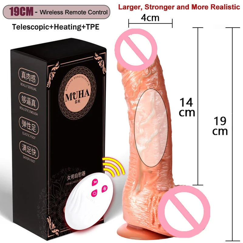 Realistic Dildo Vibrator for Women Sex Toys Heating Big Cock Remote Control Penis Telescopic Vibrators Anal Female Stimulator luvshop24