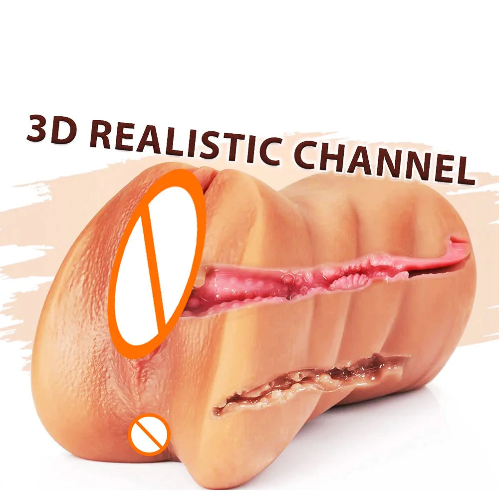 3in1 realistic mouth vagina anal plug male masturbator cup deep throat silicone dildo moves masturbation pleasure toys for men luvshop24