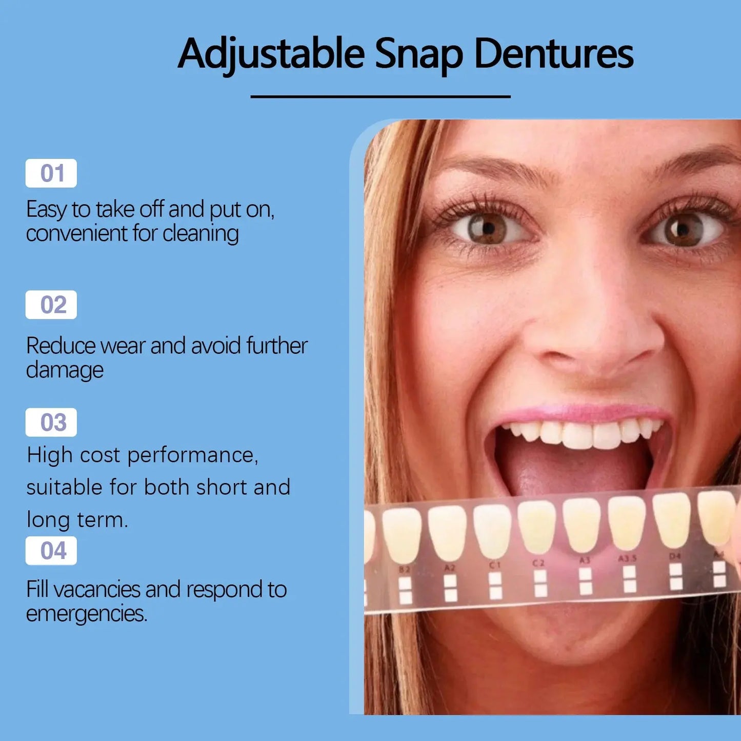 Oralhoe Adjustable buckle-type dentures: simulated braces, teeth-beautifying dentures, temporary tooth filling, orthodontic care luvshop24