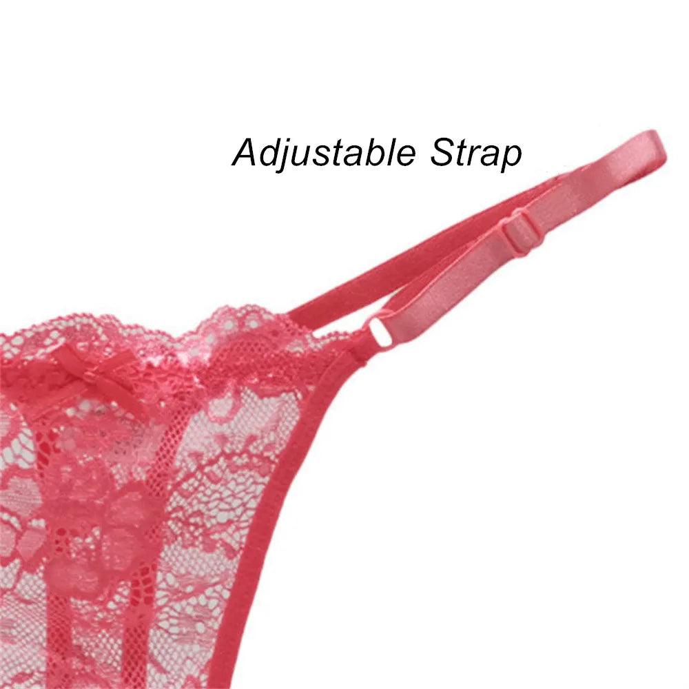 3PCS Adjustable Sexy Transparent Thong Panties Women Lace Underwear Low Waist Female T-back String Underpants luvshop24