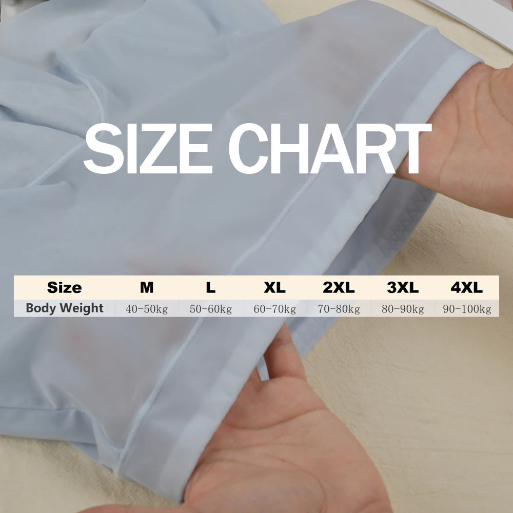 1pc Summer Ice Silk Ultra-thin Boxer Underwear Women Seamless High Waist Panties Plus Size Quick Dry Female Safety Short Pants luvshop24