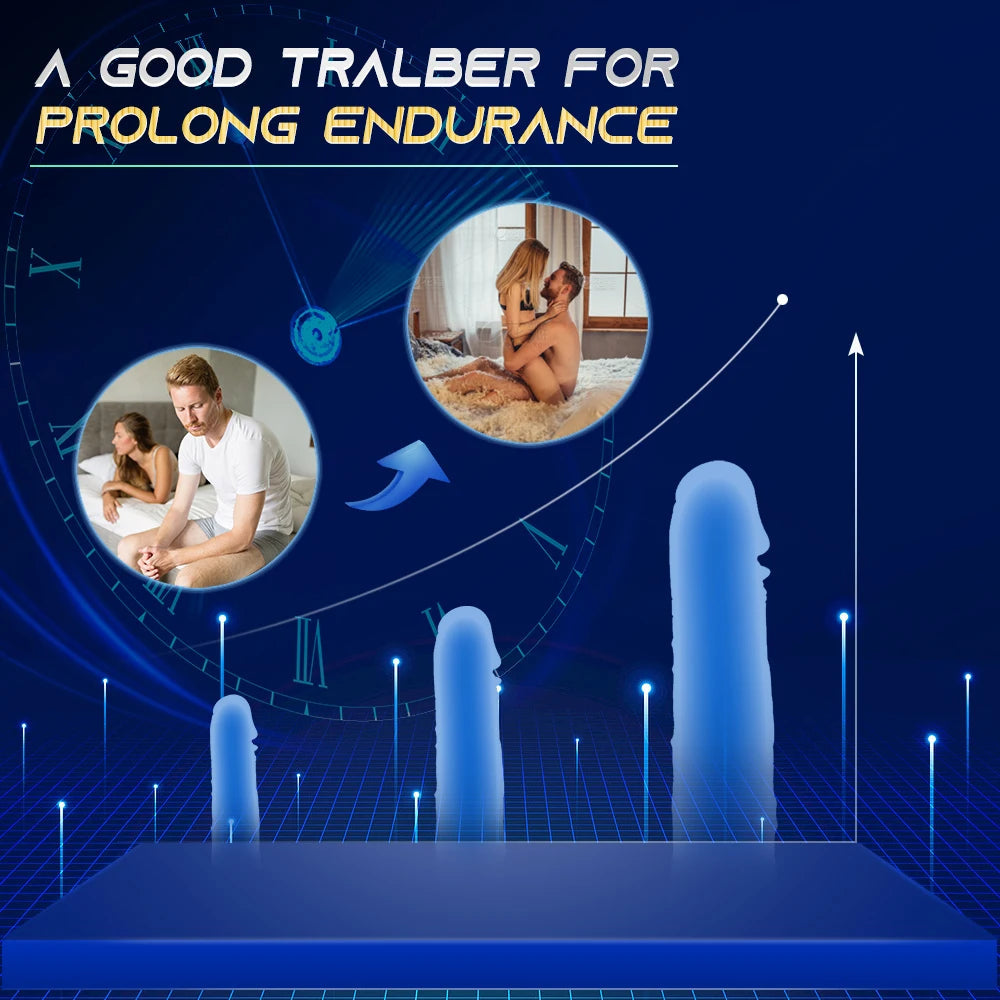Glans Trainer for Men Powerful Vibrating Penis G Spot Masturbator Soft Fingertip Prolong Endurance Massage Vibrator Erotic Toys luvshop24