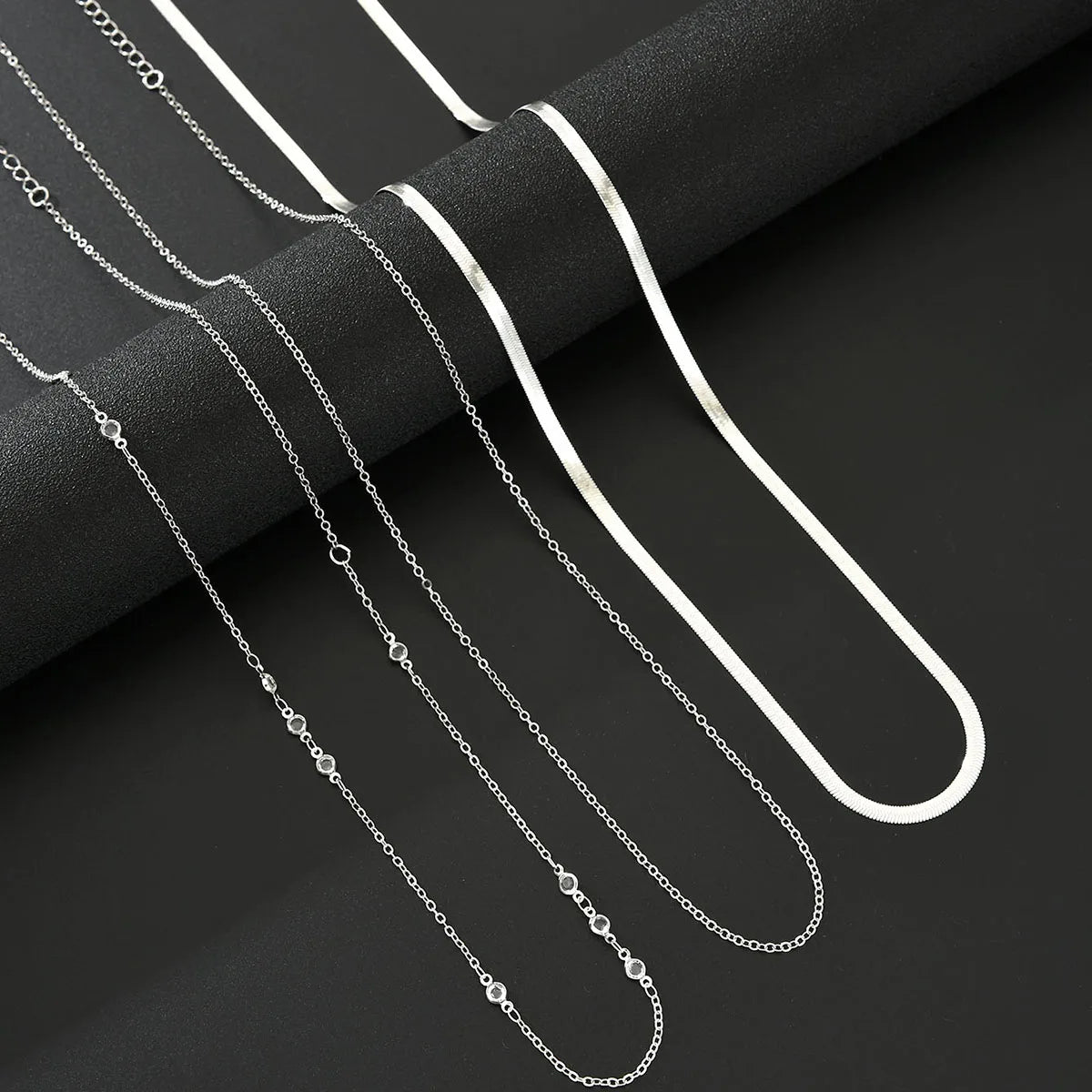 3Pcs Boho Flat Snake Chain Belly Waist Chain for Women Simple Silver Color Zircon Summer Beach Jewelry Female Bikini Accessories luvshop24