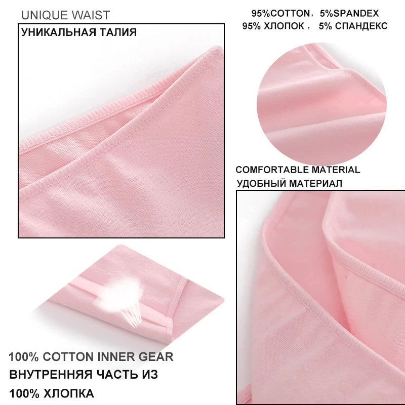 FINETOO 5PCS/Set M-XXL Panties Women Cotton Lingerie Woman Underwear Sexy Femme Underwear Girls Underpant Panty 7 Solid Colors luvshop24