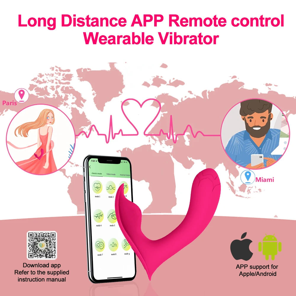 Bluetooth Wearable Vibrator G Spot Clitorial Vaginal Massage Masturbator Vibrador Feminino Sex Toys For Women Vibrating Panties luvshop24