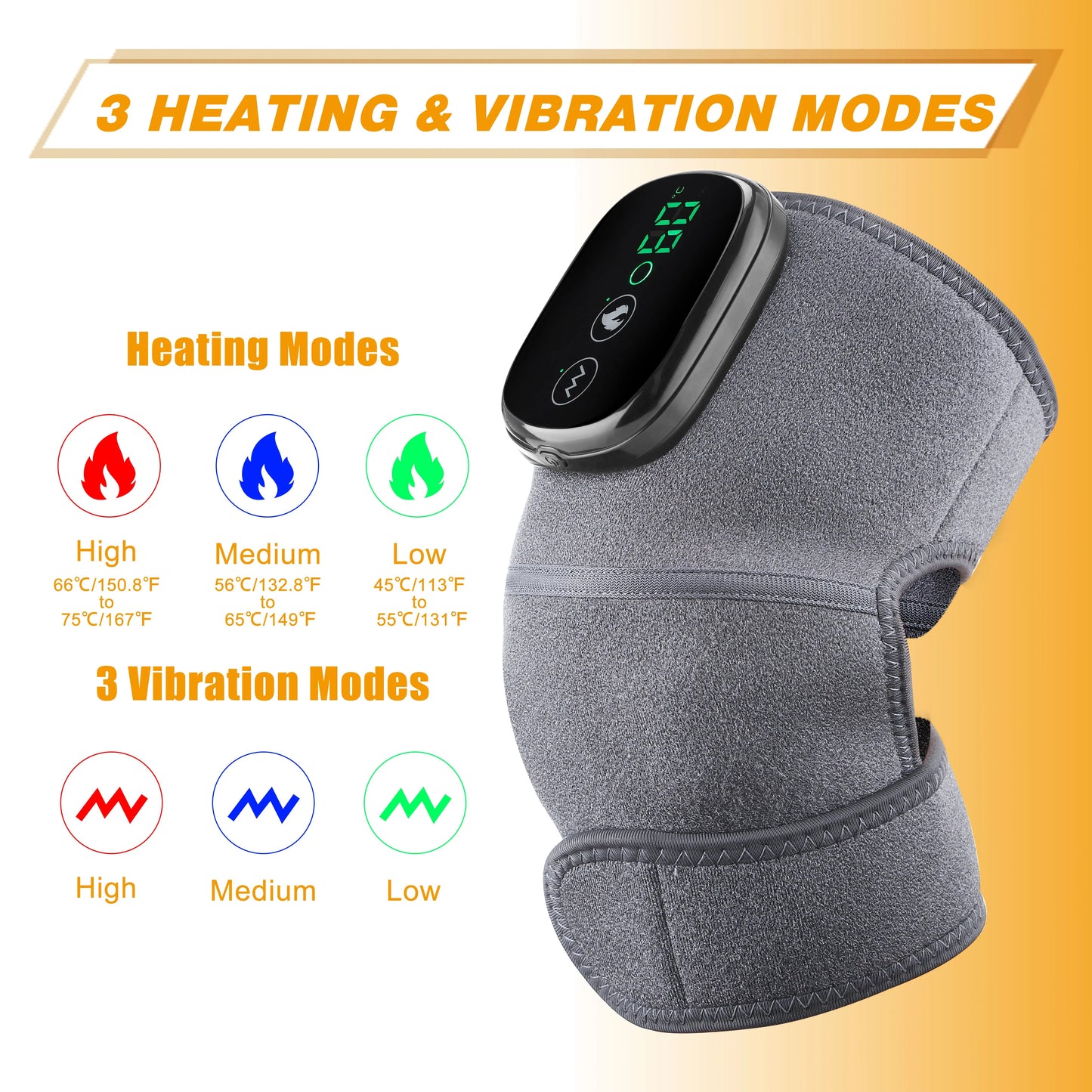 3 in 1 Electric Heating Massage Belt Knee Shoulder Vibrator Hot Compress Joint Physiotherapy Support Brace Arthritis Pain Relief luvshop24