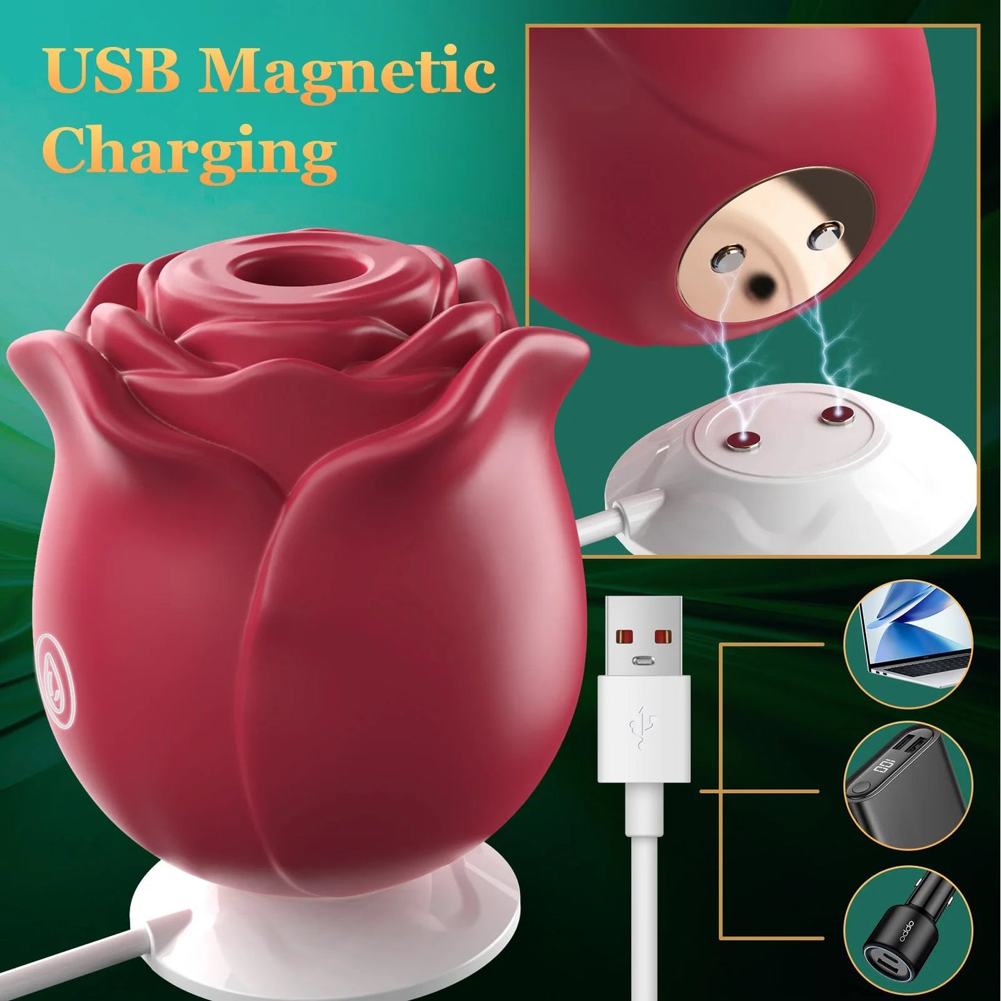Rose Shape Vagina Sucking Vibrator Nipple Massager Clitoral Vacuum Stimulator Vibrating Female Masturbator Sex Toys for Adults luvshop24