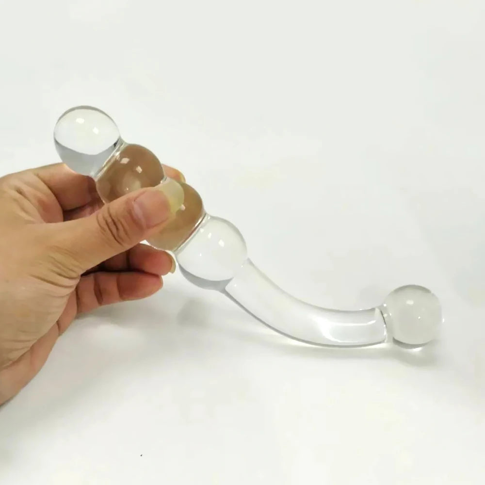 Pyrex Glass Dildo 195x33mm Fake Penis Crystal Anal Beads Butt Plug Prostate Massager G Spot Female Masturbation Toys luvshop24