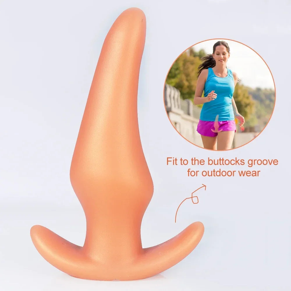 Wearable Anti Drop Soft Anal Plugs Prostate Massage Liquid Silicone Huge Butt Plug Anal Training Comfortable To Wear Butt Plug luvshop24