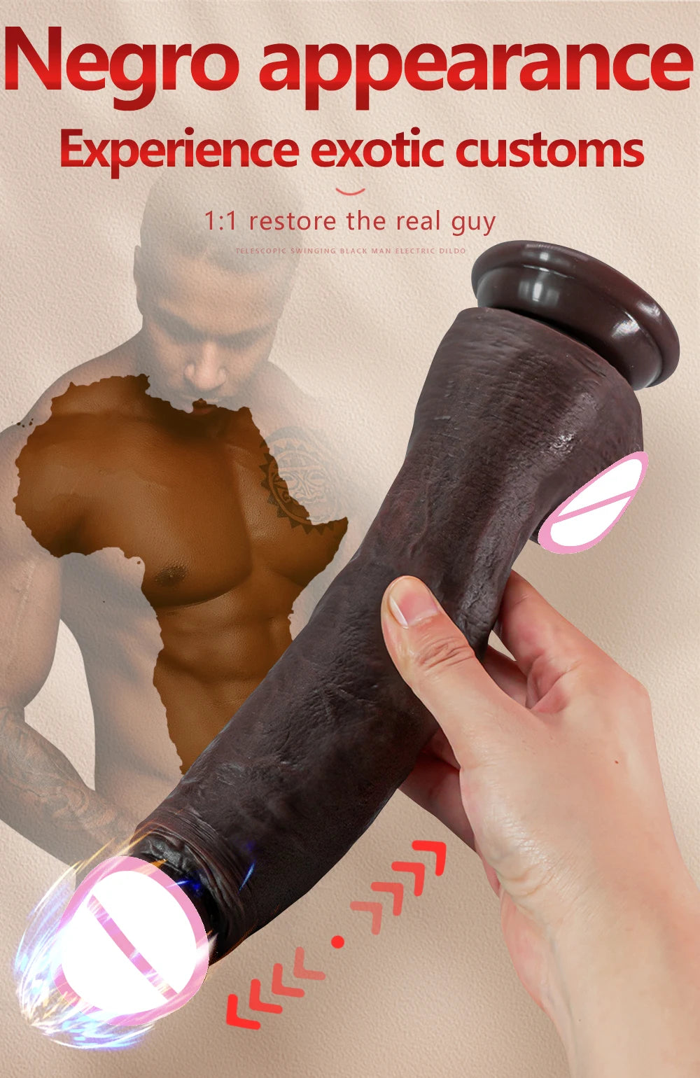 10.6in Long Realistic dildo Black vibrator penis telescopic Swing Heating silicone dildo remote control Dildo Vibrator for wome luvshop24